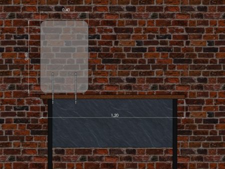 защитные экраны с креплением 2 мм 400 x 600
