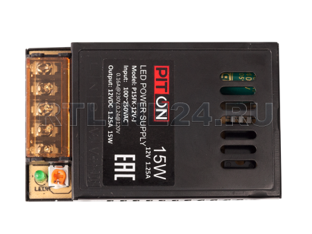 15 вт/ 1.25 a/ 12 в/ блок питания led piton/ip20