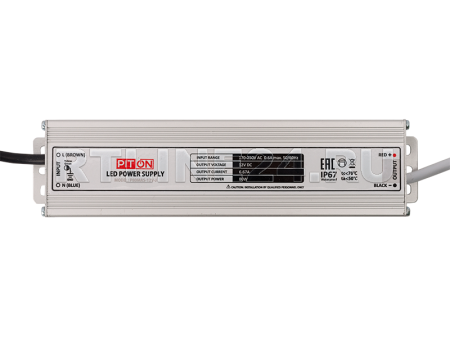 80 вт/ 6.67 a/ 12 в/ блок питания герметичный led piton/ ip 67