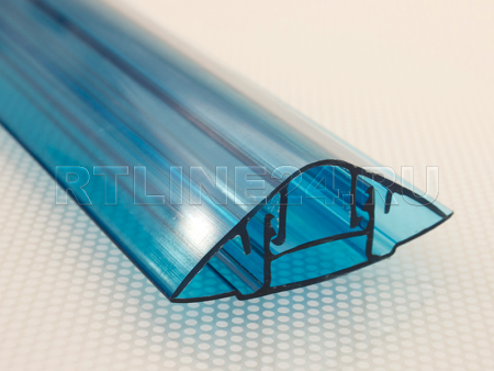 стыковочный бирюзовый разъемный профиль для поликарбоната 16 мм / 6 м